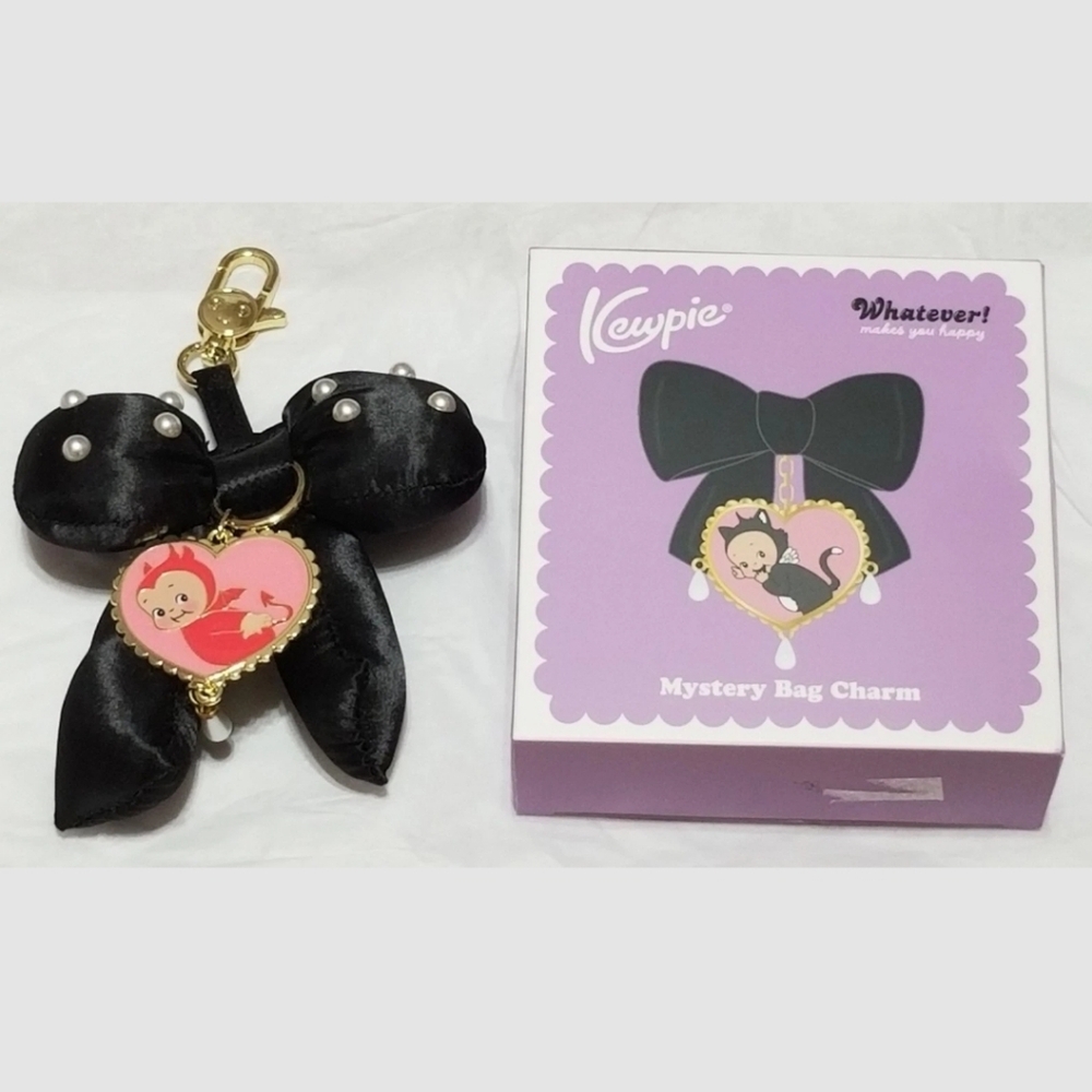 Kewpie Puff Bow Bag Charm: Devil Kewpie